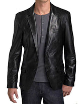 Men Genuine Leather Blazer Sport Coat 26